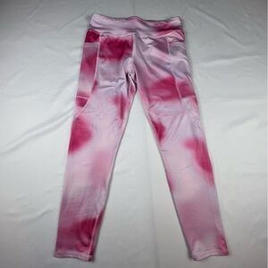 Athletic Works Girl’s Leggings W/Side Pockets -Pink, White -NWOT -Large Plus